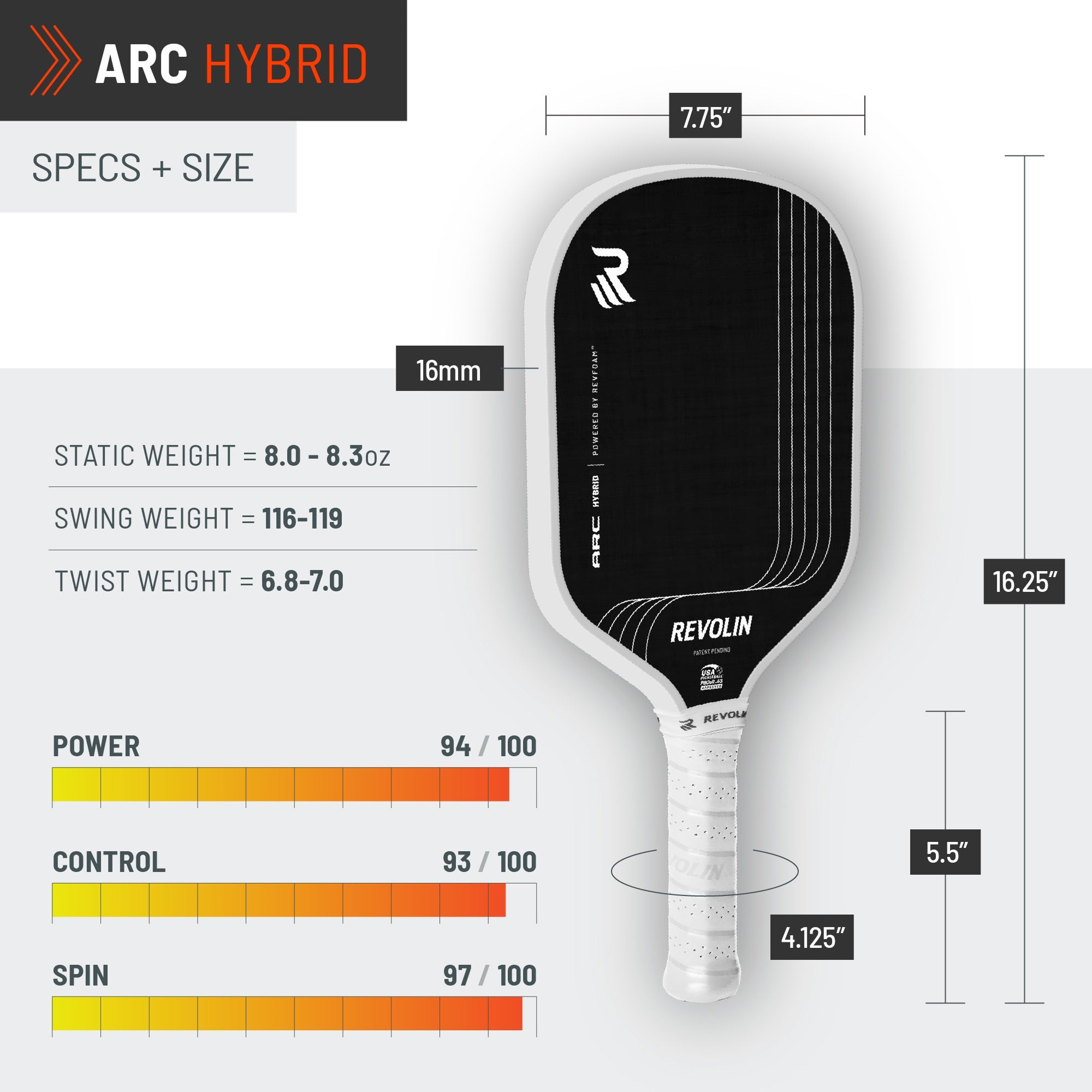 Arc Hybrid Pickleball Paddle