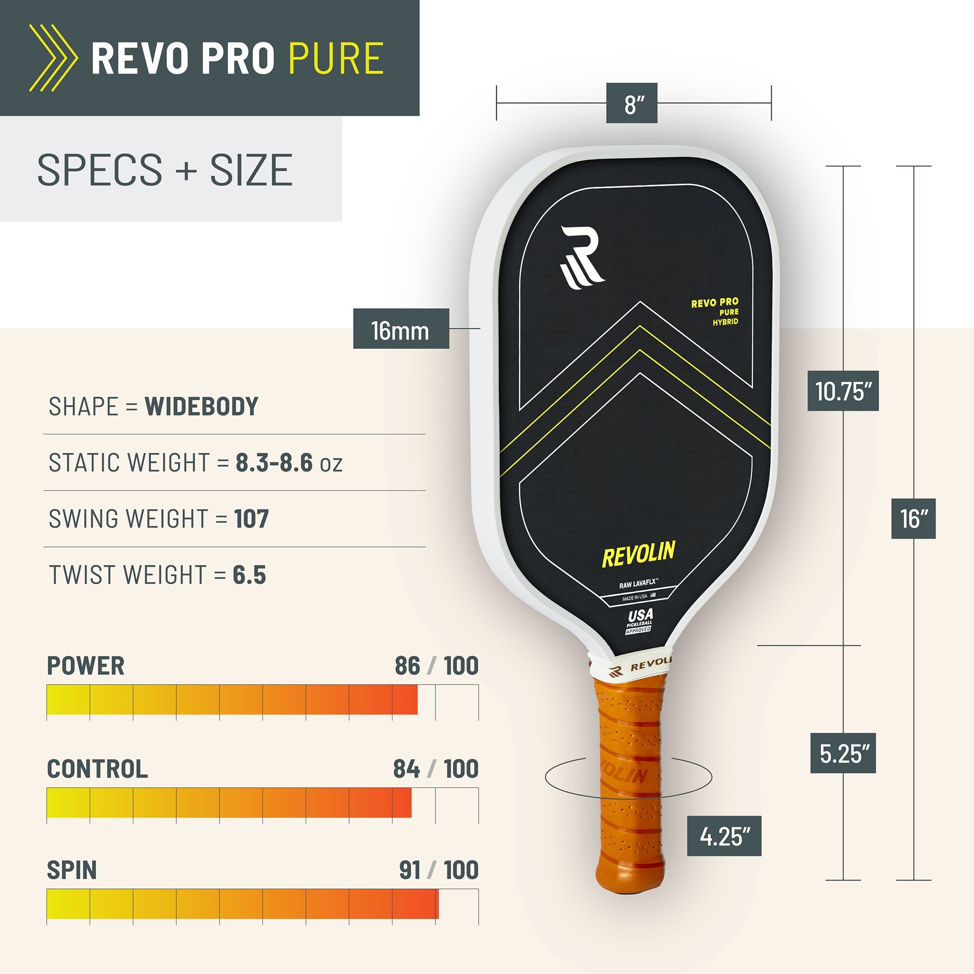 Oops! Revo Pro Pickleball Paddle | Ecofriendly Pickleball | Lava Rock