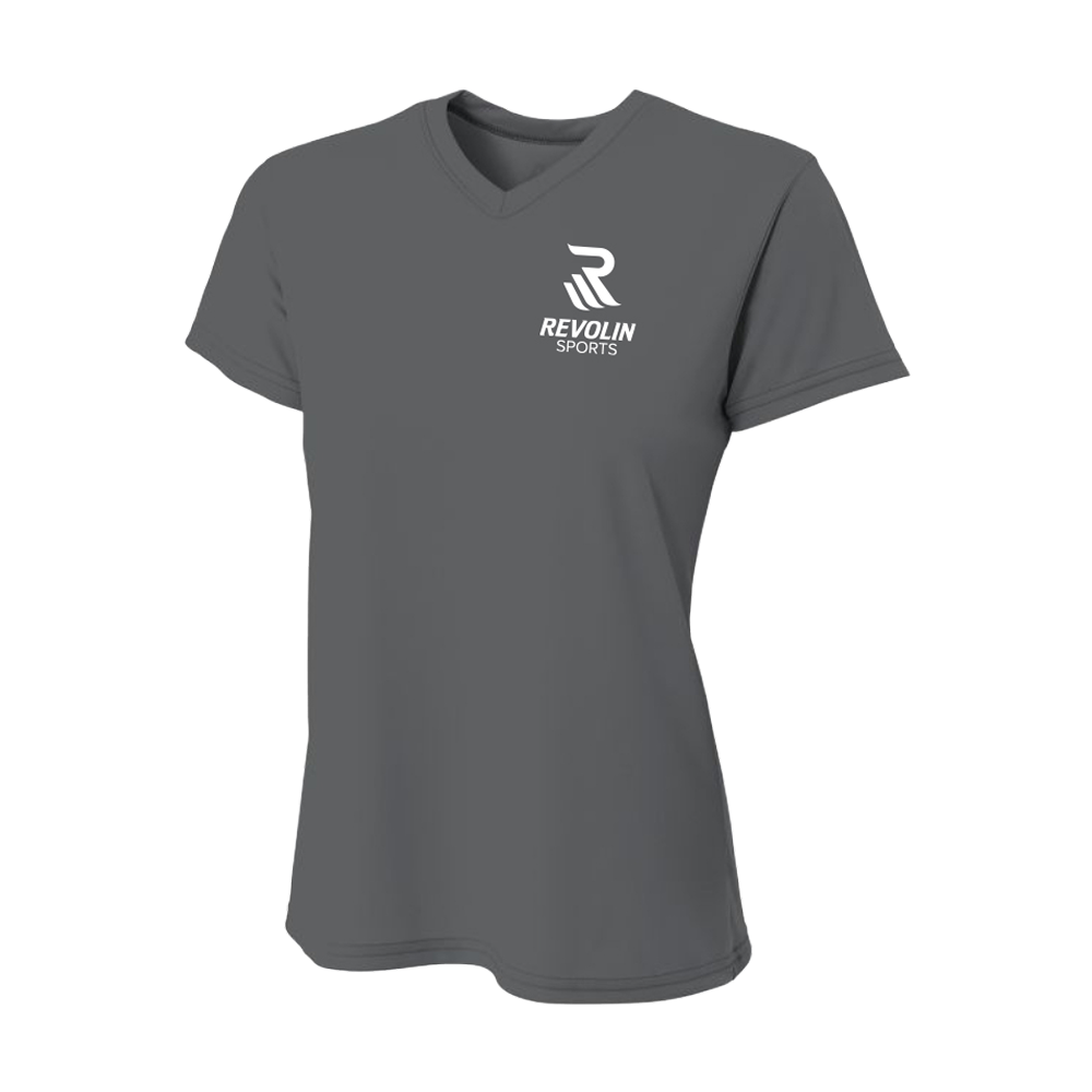 Women's Short Sleeve Performance Tee (Maroon & Graphite)