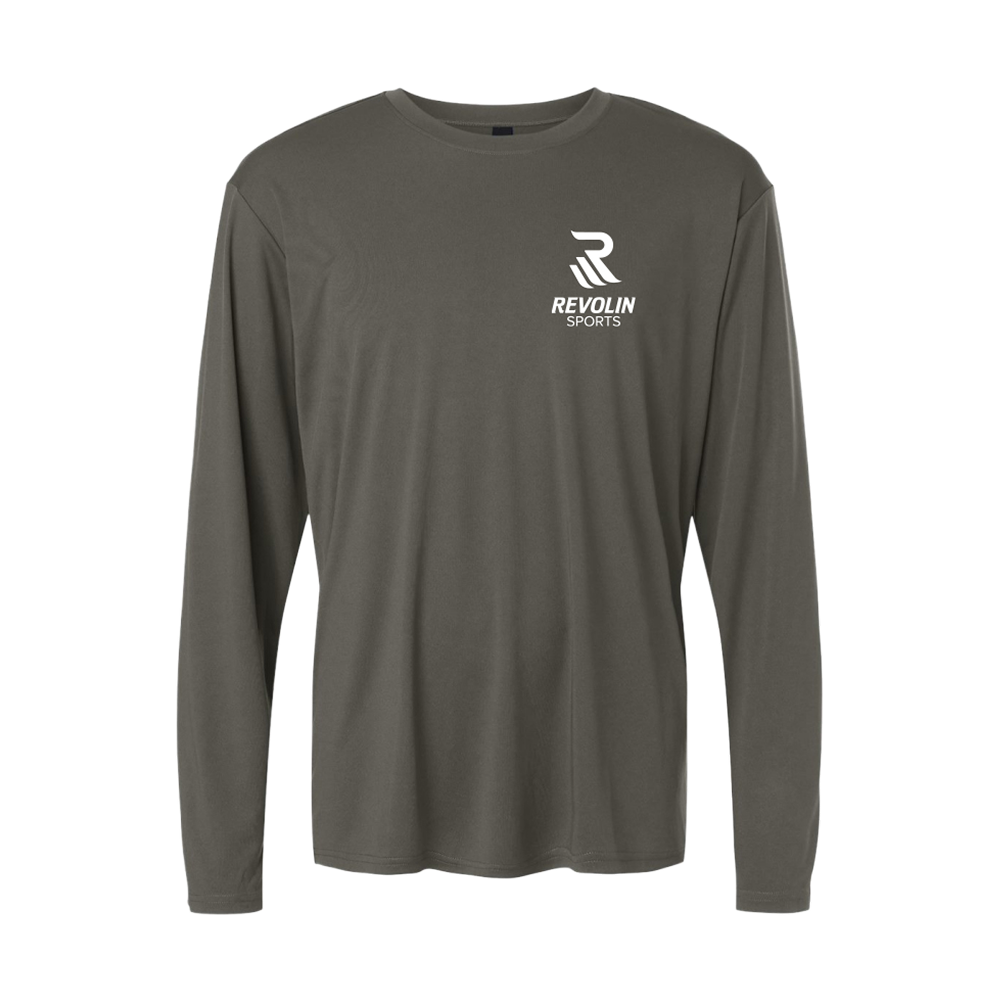 Men's Long Sleeve Performance Tee (Maroon & Graphite)