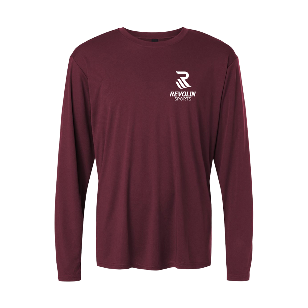 Men's Long Sleeve Performance Tee (Maroon & Graphite)
