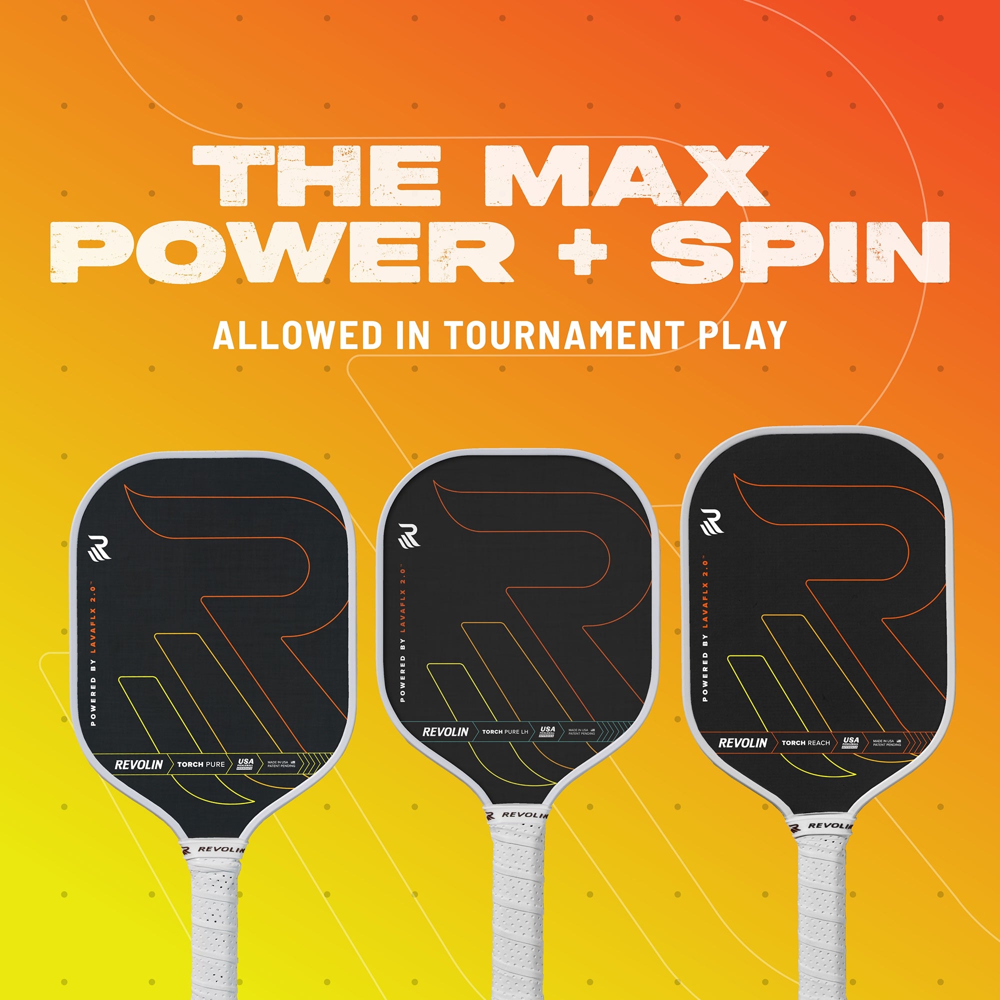 Torch Pure Long Handle Pickleball Paddle | Power Paddle with Lava Rock