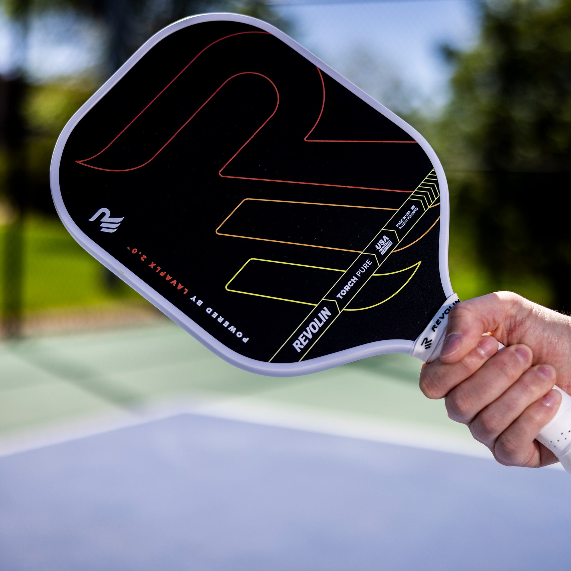 Fiery Torch Reach Pickleball Paddle | Power Paddle Made with Lava Rock