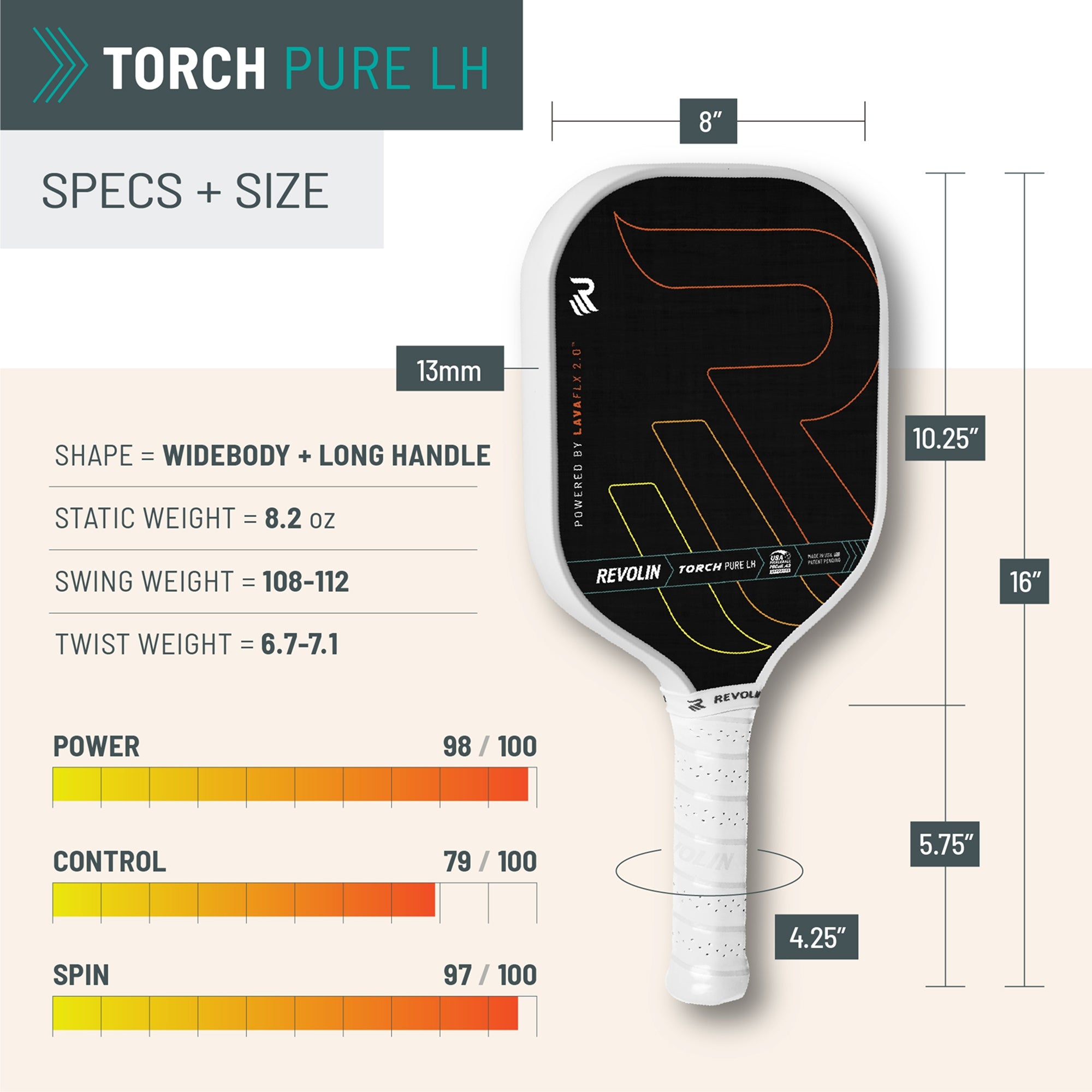 Oops! Torch Pure LH Pickleball Paddle